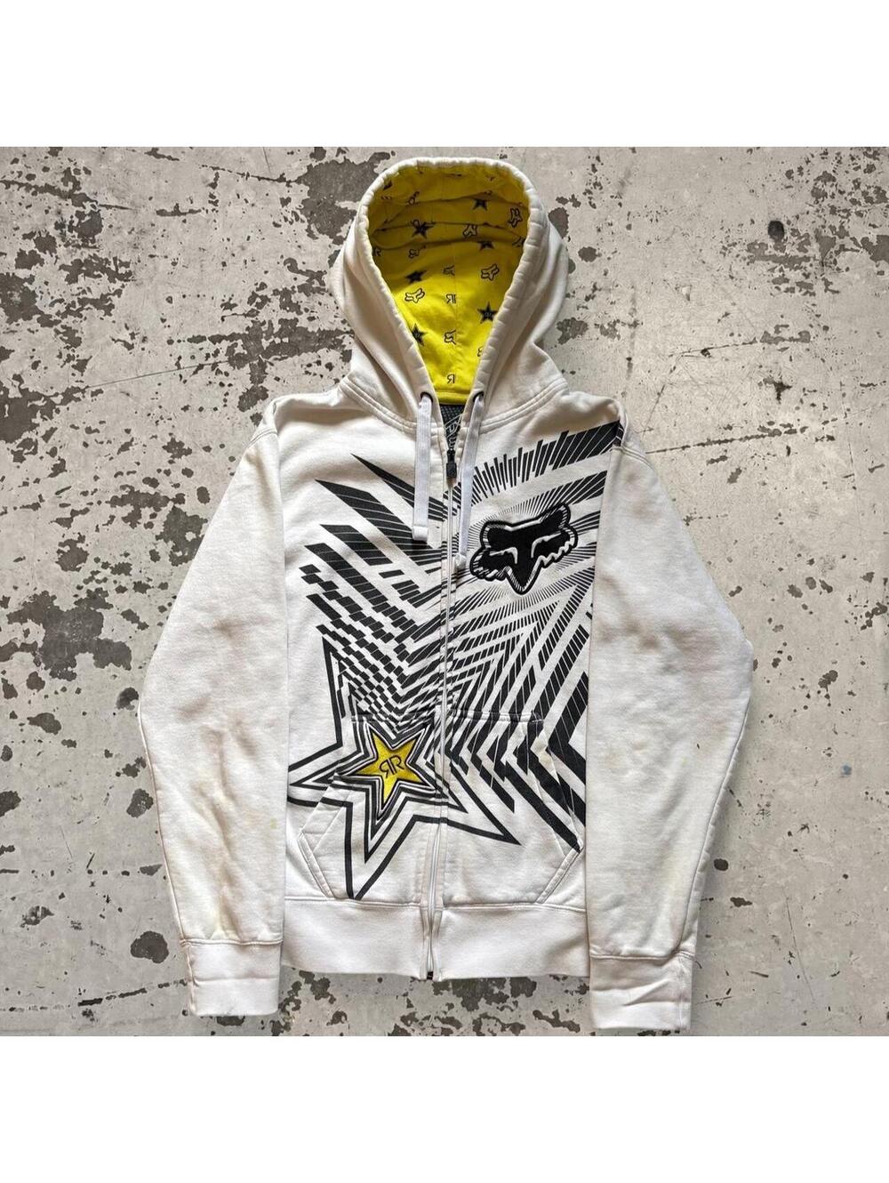 INSANE grail Fox racing rockstar heavyweight cotton zip up hoodie.